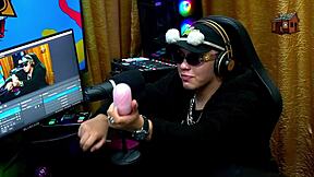 Didy reis shows her beautiful tits on podcast, ruan sucks them - full sheer red sex!