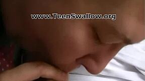 Teen Swallows Cum After Intense Session