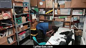 Employee caught stealing, gets fucked hard!