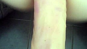 Amateur stretches ass with dildo, anal toys deep inside.