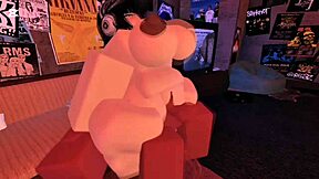 Demon fucks big-ass white girl without condom in roblox condo