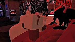 Demon fucks big-ass white girl without condom in roblox condo