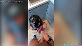 Babe Deepthroats Cock Doggystyle Kitchen