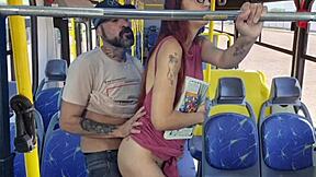 Student gets fucked by old man on public bus in front of everyone