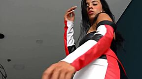 Inked Bubble Butt Latina Dancer Grasps Agent's Big Cock