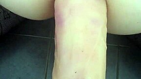 Amateur stretches ass with dildo, anal toys deep inside.