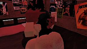 Demon fucks big-ass white girl without condom in roblox condo