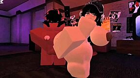 Demon fucks big-ass white girl without condom in roblox condo