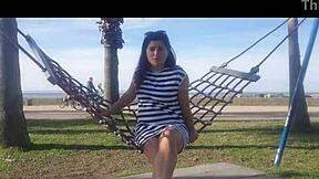 Naked Girl On The Public Beach