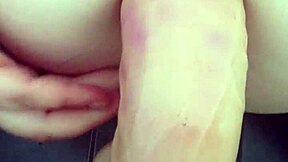 Amateur stretches ass with dildo, anal toys deep inside.