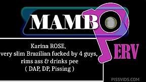 Karina Rose slim Brazilian fucked by four guys with rimjob dap dp pissing atm dirty talk bbc ex!