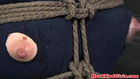 Tie me up tighter, Master, India Summer begs in rough breast bondage.