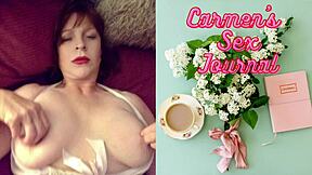 Gilf carmen masturbates with big pink vibrator until cum