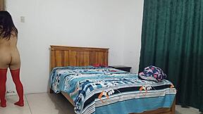 stepmother in lingerie prepares for intense sex with her big delicious vagina