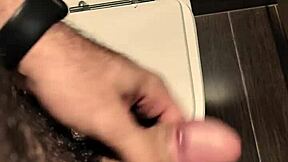 Quick handjob in the shopping mall bathroom