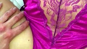 Teasing Purple Satin Lingerie Thong Fuck Play?