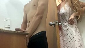 I discover my stepson jerking off his nice cock