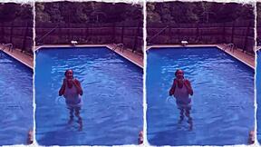 64 year old mature granny tries on bikini outfits