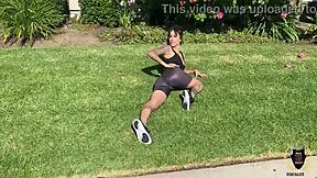 fit ava lee tries rome majors thick cock during workout