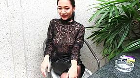 Young Girl Feels Thrilled Smoking Topless In Leather Skirt