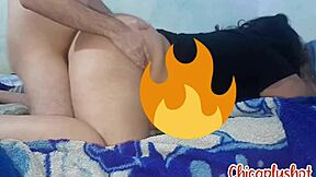 Hey, that big ass latina stepmom gets doggystyle pounding while touching herself