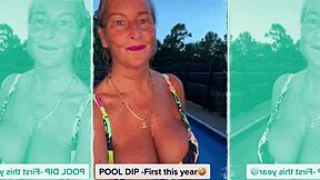 64 year old mature granny tries on bikini outfits