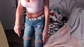 64 year old mature granny tries on bikini outfits