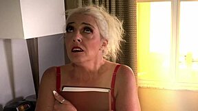 The blonde milf says, I worship this cock with my sloppy deepthroat blowjob