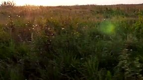 horny taxi driver and blonde couple enjoy outdoor sex by car at sunset