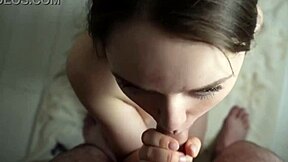 Quick Blowjob to Stepbrother While Girlfriend Showers! So Risky!