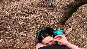 The dirt bike ride turns wild with cum and fucking outdoors.