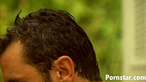 Naked hottie Samantha Slater blows a big cock outdoors in the sun