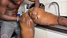 huge ass and tits getting fucked by huge cock in kitchen