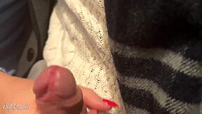 Cute babe enjoys public toilet after table handjob in restaurant