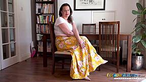 eve jayne, the mature british cougar, shows off her big tits and masturbates with toys