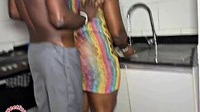 huge ass and tits getting fucked by huge cock in kitchen