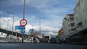 Denise Klarskov flashes publicly on trip to Malaga Spain