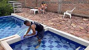 Piscinero Lusts After Me, Fucks Me Outdoors When Husband's Away - Part 1