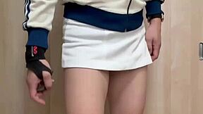 Tennis club girl's skort and bloomers for anal teasing!