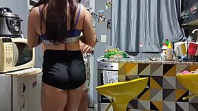 Oh My God, Neighbor Caught Me In The Kitchen With Big Cock!