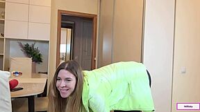 horny neighbor sucks cock and swallows cum