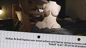 My wife catches me with new tantaly doll and we have fun with her friend