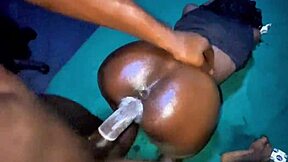 fuck this whore's wet pussy? it's getting hardcore fucked by big black dick!