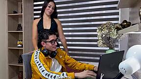 Fucking my nerdy stepson while husband is away at office, but don't cum inside, Daniela Andrea