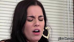 nice lesbian girls get sprayed and splash in fun.