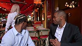 Blonde waitress Eliz Benson hooks up with BBC strangers for DP