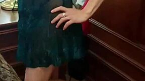 Fucking mother-in-law like beast while girlfriend sleeps and filling with semen