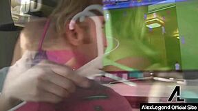 Watch this bubble ass milf take Alex Legend's cum in her mouth