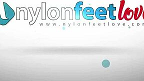 redhead secretary's feet shoeplay in stockings and pantyhose at office