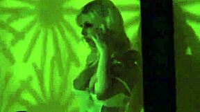 this sexy blonde slips into a retro outfit for a teasing solo session